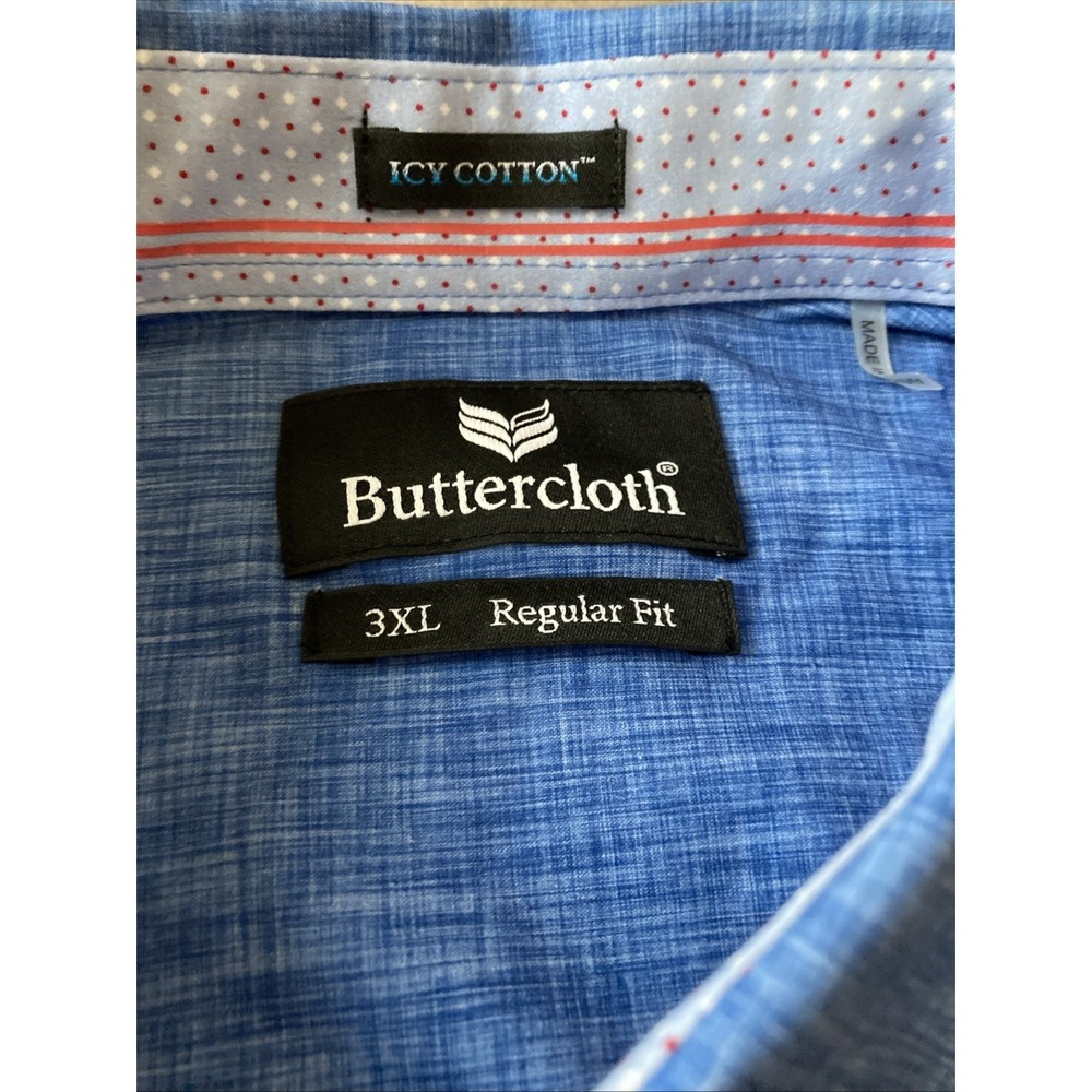 Buttercloth Icy Cotton Shirt Sz 3XL New Blue Heather Regular Fit Rustic Terrain - Picture 3 of 10